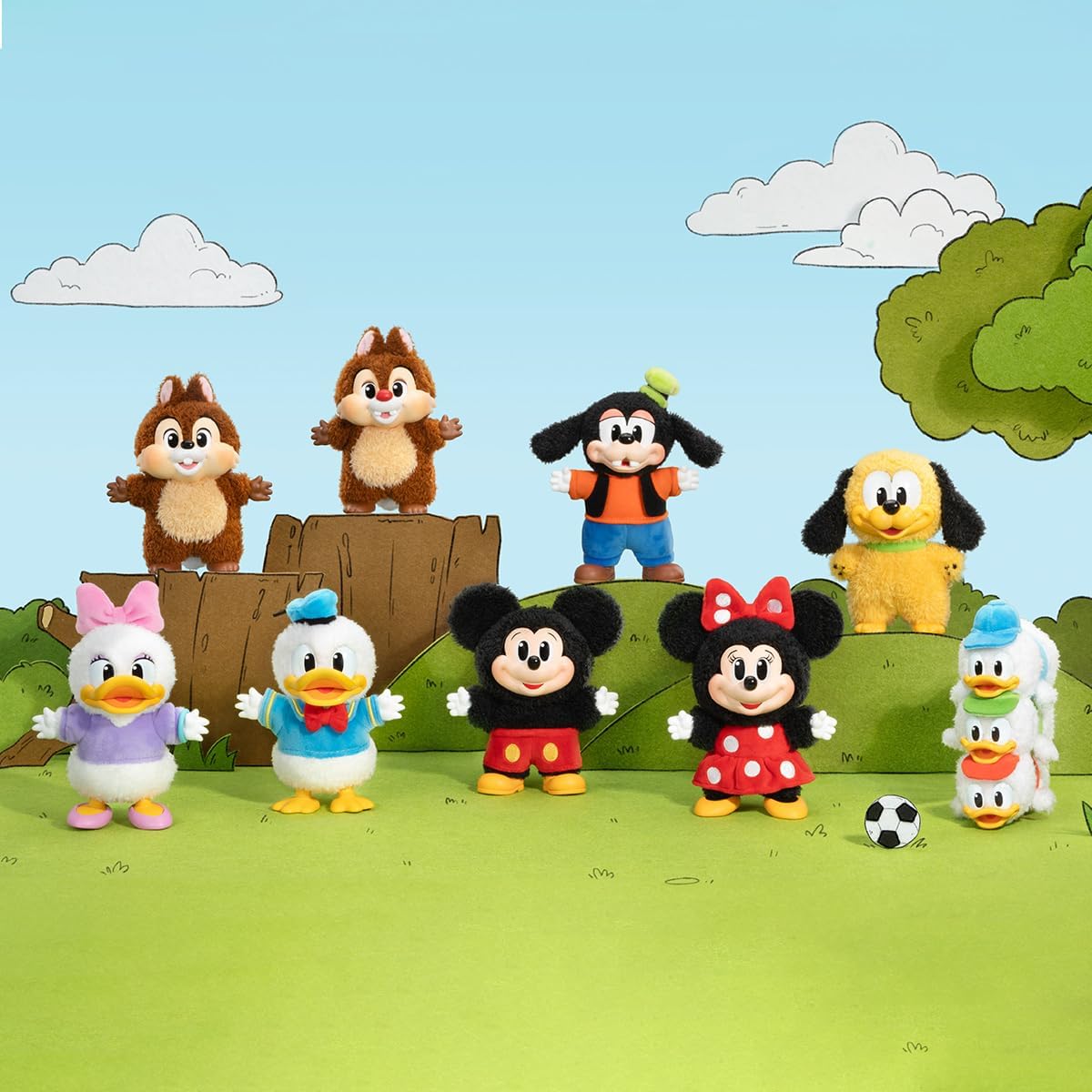 POP MART DISNEY Mickey Family Cute Together Plush Key Chain Series [1 Piece] Popmart Plush Toy Blind Box Figurine Plastic Model Premium Toy PVC Soft Vinyl Original Character Birthday Gift