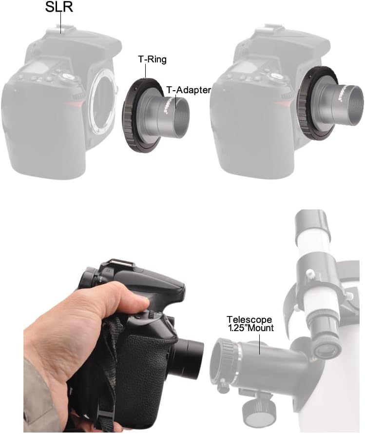 ANQILAFU M42 T-Ring Adapter - Telescope Connection Adapter for Nikon SLR and DSLR Cameras - Perfect for Astronomy, Moon and Landscape Photography