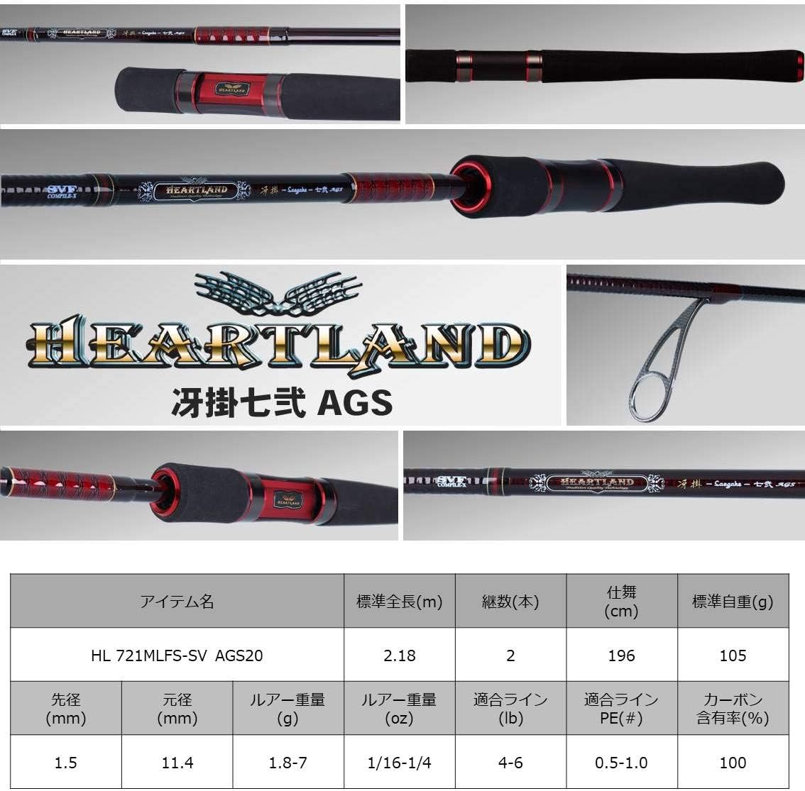 DAIWA 721MLFS-SV AGS20 Heartland Bass Rod Fishing Rod