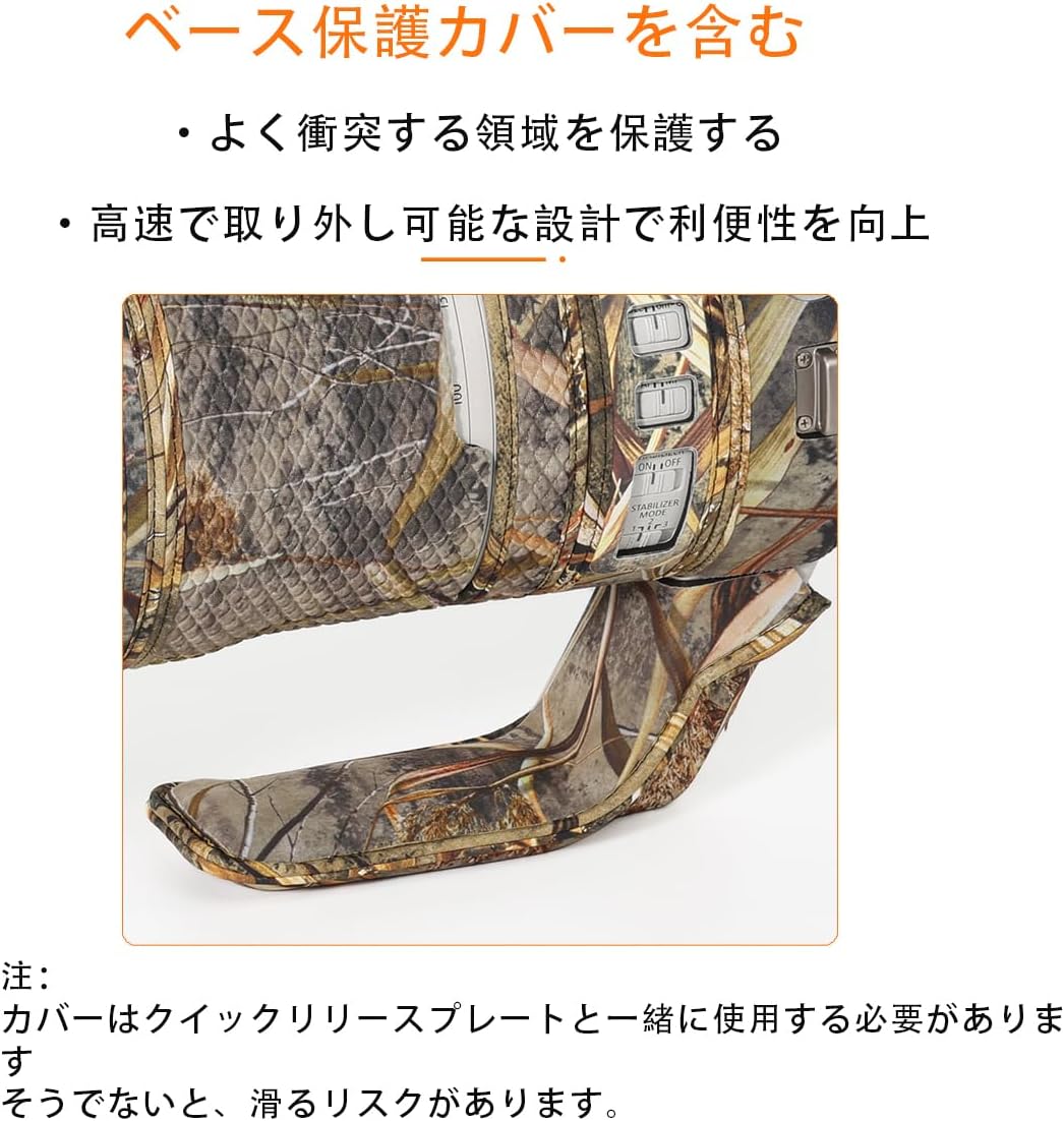 CHASING BIRDS Camouflage Waterproof Lens Coat for CANON RF 100-500mm F4.5-7.1 L IS USM Rainproof Lens Protective Cover (Black)