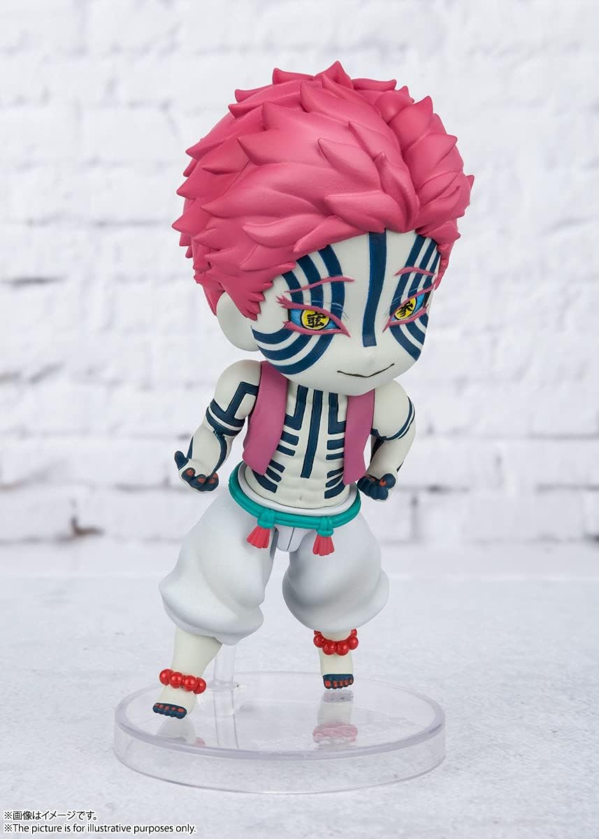 TAMASHII NATIONS Figuarts Mini Demon Slayer Akaza Mini Figure, Approx. 3.5 inches (90 mm), PVC/ABS, Painted Action Figure