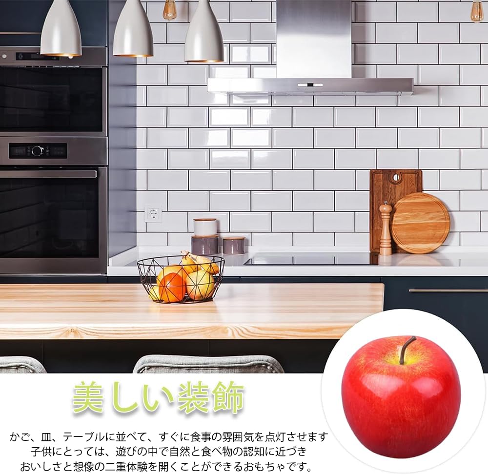 Food Sample Apples 5pcs Fruit Fruit Fruit Lifelike Artificial Fruit Full Size Realistic Fake Fruit Figurine Model Display Interior Replica New Year Wedding Christmas Birthday Room Decoration