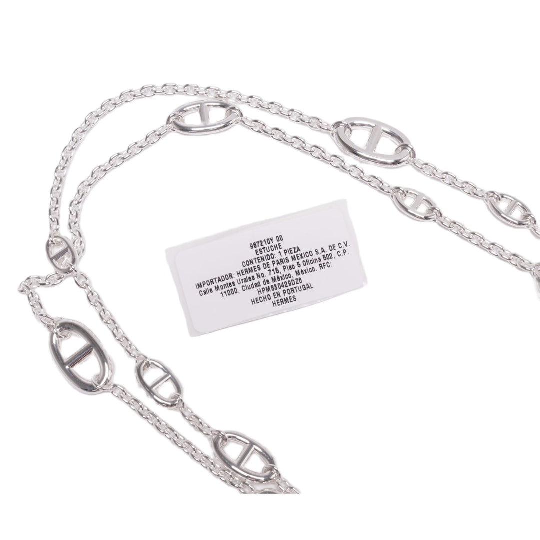 HERMÈS 'STERLING SILVER' FARANDOLE NECKLACE 160CM