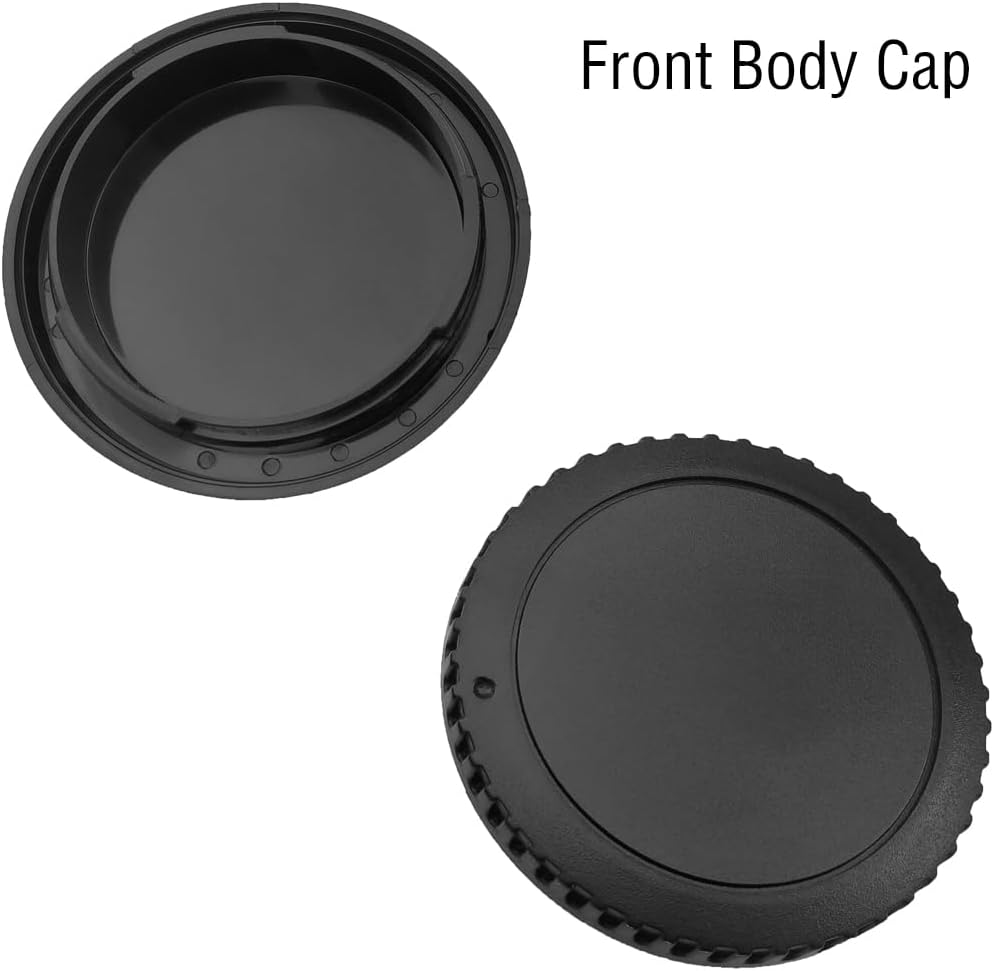 Body Cap and Rear Lens Cap Cover for Canon EOS EF EF-S Mount Camera T7 T6 90D 80D 77D 70D 60D 5D 1DX 5D 7D / 6D Mark II III 200D Rebel SL3 SL2 T8i T7i T6i T6S T5i T5 T4i T3 T2ii T1i [2i ] Set]
