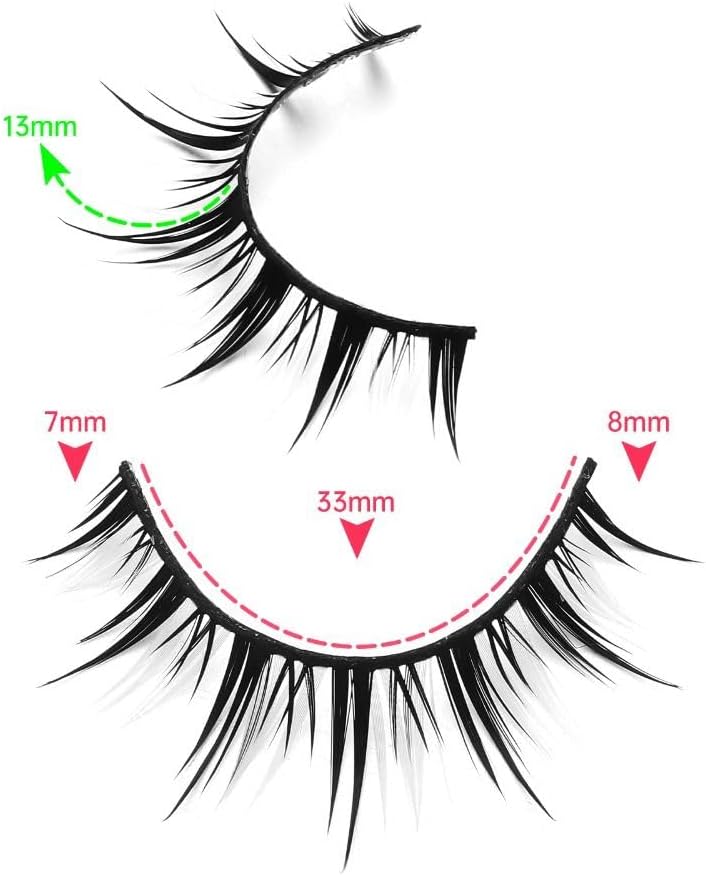 10 Pairs Black and White Cartoon Eyelashes Japanese Anime Cosplay Eyelashes Spiky Wet Look Eyelashes 13mm Asian False Eyelashes Cluster