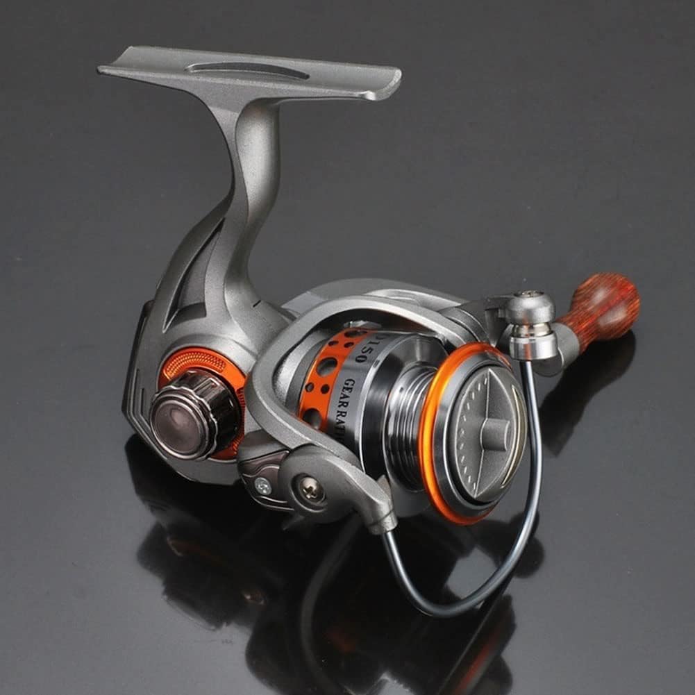 Mini Spinning Reel, 5.2:1 Gear Metal Fishing Reel, 13+1BB Powerful Spinning Fishing Reel with Interchangeable Handle, Small Compact Fishing Reel for Carp Bass Trout Fishing Mini 150