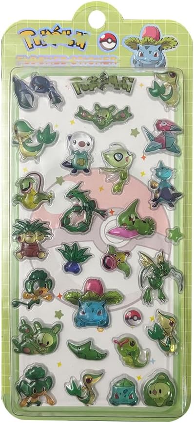 3D Pokemon Stickers, 4 Pieces, Relief Sticker Set, Pikachu Marshmallow Style, Tile, Notebook, Cute, Gift for Kids, Popular, Small Item