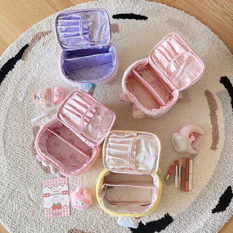 Sherri May Cookie Ann Stella Duffy Character, Cute, Makeup Pouch, Convenient Travel Goods, Large Capacity, Fashionable, Popular, Small Items, Storage, Travel Pouch, Women's, Fluffy