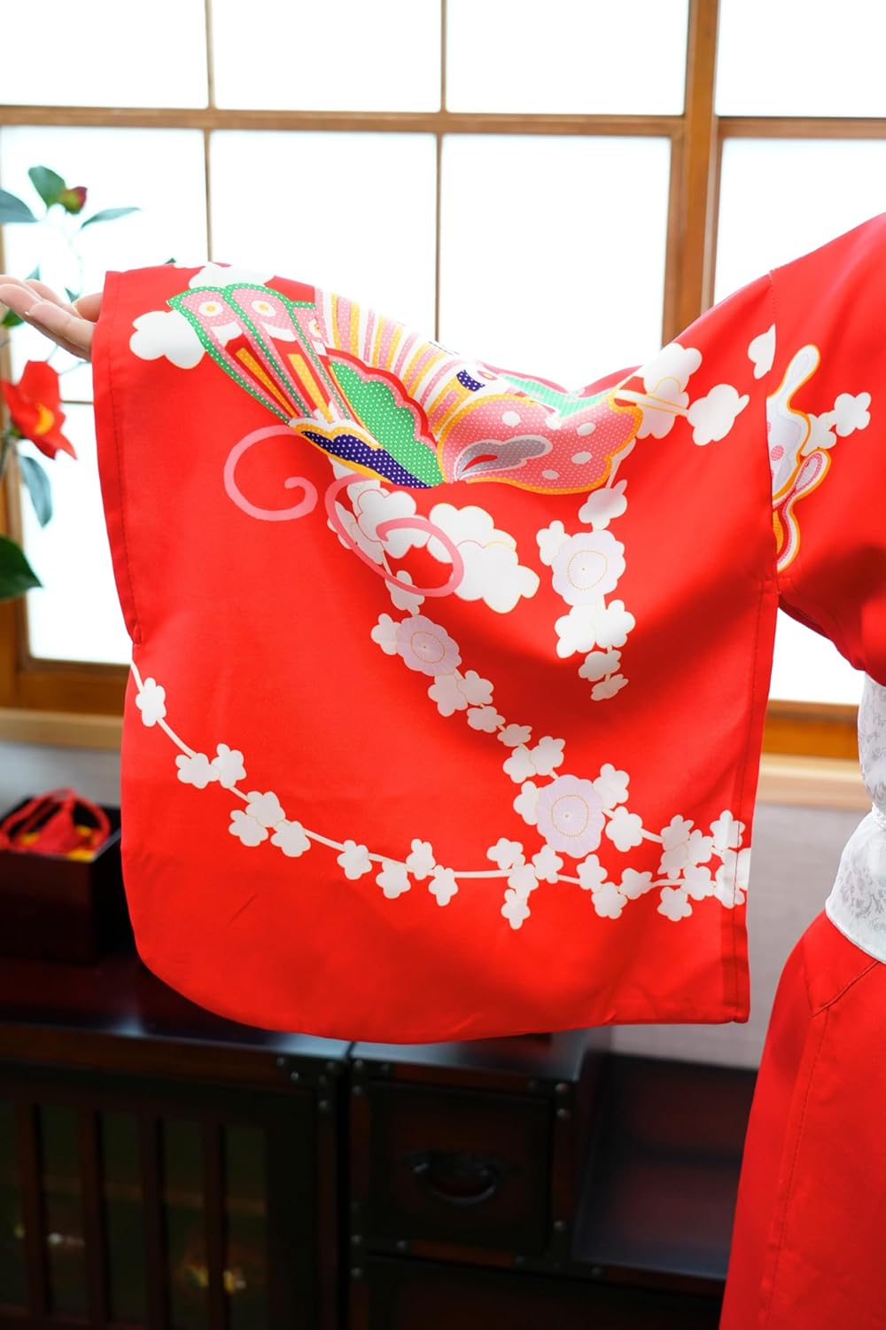 Clear Stone Halloween Cosplay Women's Kimono Set, Red