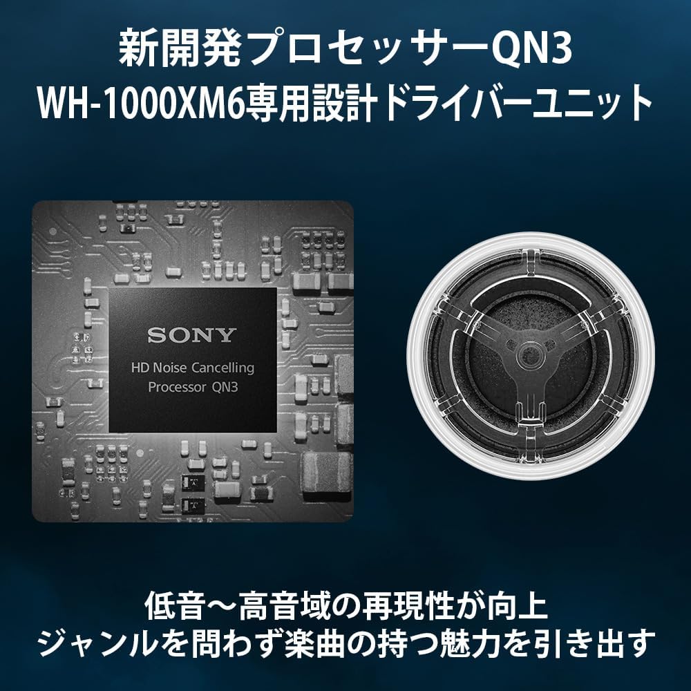 Sony WH-1000XM6 Midnight Blue: Wireless Headphones World's Best Class Noise Cancelling Bluetooth Long Battery Foldable External Sound Capture