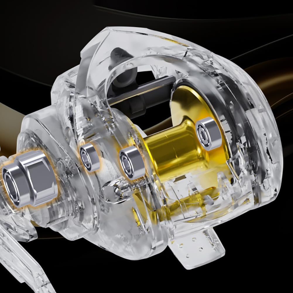 Bait Reel, Saltwater Fishing, Freshwater Fishing, Dual Use, 7.2:1 Gear Ratio, Maximum Drag Force, 17.6 lbs (8 kg), Fishing Reel, Magnetic Brake, Super Strong Reel