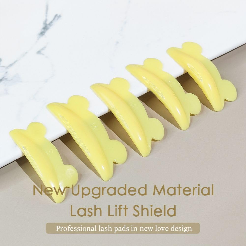 Libeauty Eyelash Perm Pad Cute Mouse Shaped Reusable Eyelash Lift Shield Self Adhesive Super Soft Eyelash Perm Rod 10pcs/5 Sizes Eyelash Perm Tool