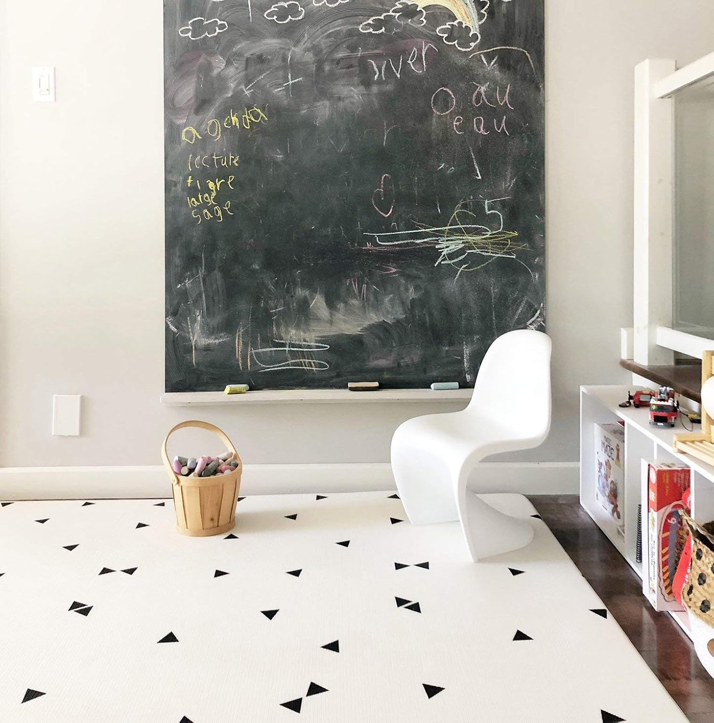 Little Bot Baby Zen Line + Triangle Baby Play Mat, Large, 6.5 x 4.5 ft (200 x 140 cm), 0.6 inch (1.5 cm) Thick, Soft Foam Mat for Babies