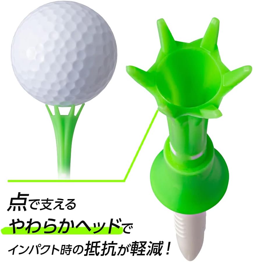 Daiya Golf Tomahawk Tee, Adjustable Height Golf Tee (Long/Semi-Long/Short), Smooth Swing for Greater Distance, Durable, Easy to Find, Ideal for Beginners, Made in Japan, Used by Pro Rikuya Hoshino