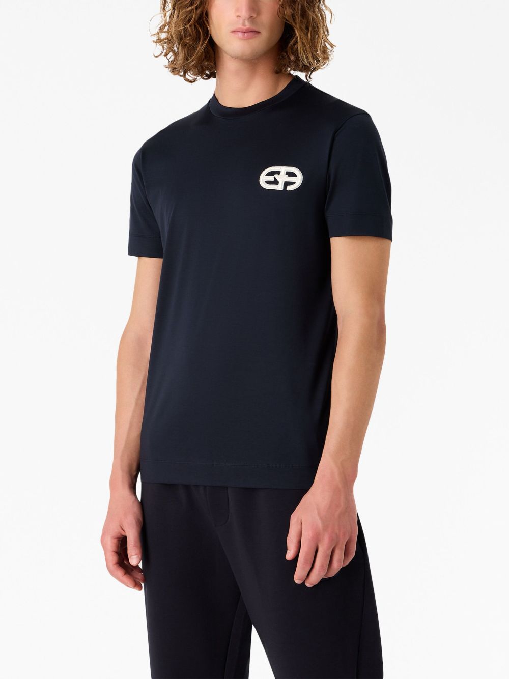 Emporio エンポリオアルマーニロゴコットンブレンドTシャツ - Image 5