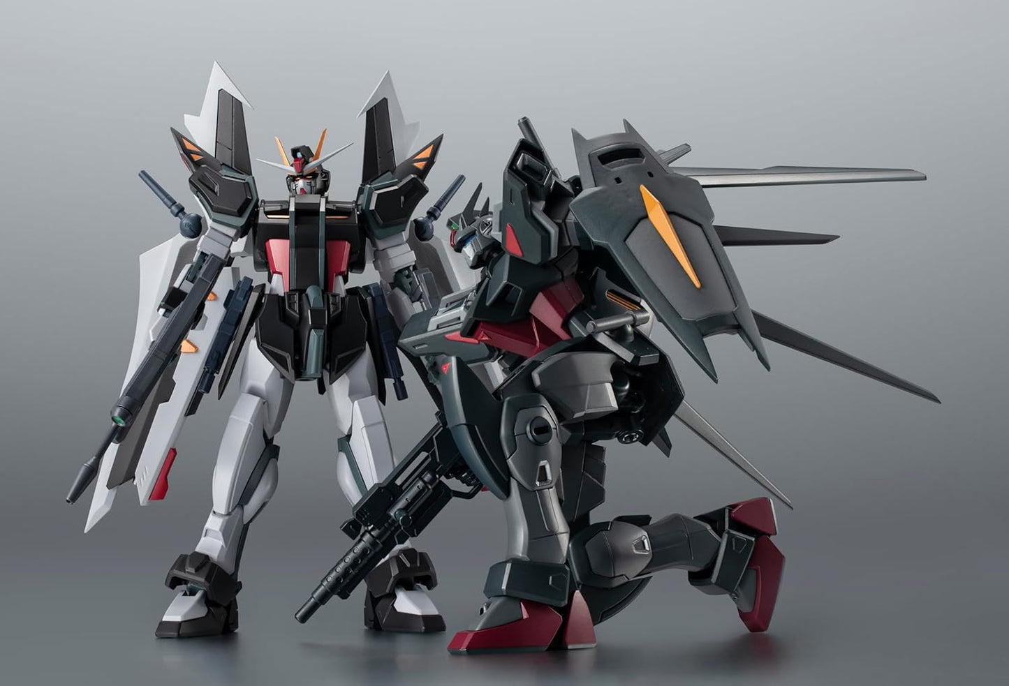 TAMASHII NATIONS ROBOT SPIRITS Mobile Suit Gundam SEED C.E.73 - STARGAZER- GAT-X105E+AQM/E-X09S Strike Noir Gundam Ver. A.N.I.M.E. Approx. 4.9 inches (125 mm) PVC & ABS Pre-Painted Action Figure