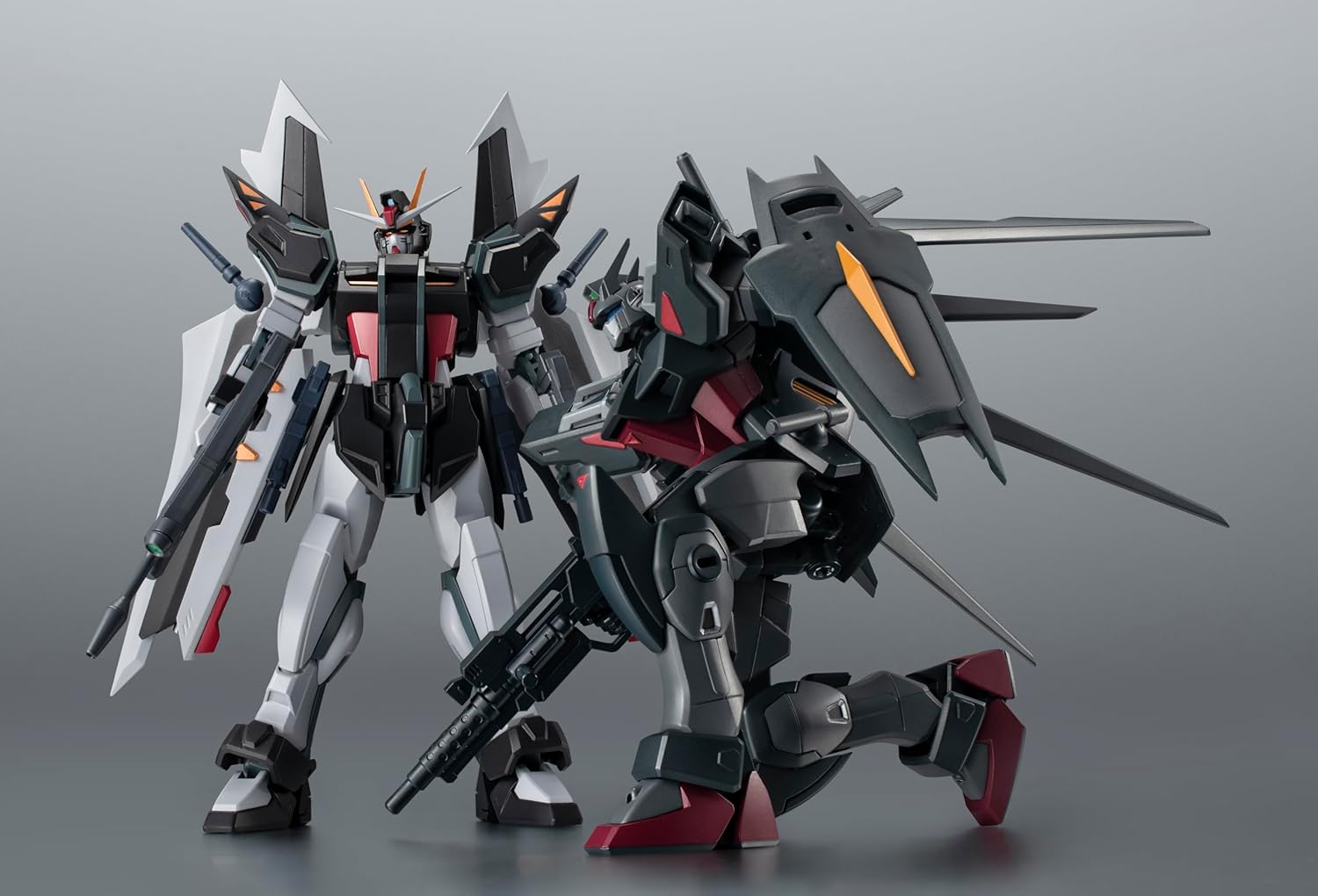 TAMASHII NATIONS ROBOT SPIRITS Mobile Suit Gundam SEED C.E.73 - STARGAZER- GAT-X105E+AQM/E-X09S Strike Noir Gundam Ver. A.N.I.M.E. Approx. 4.9 inches (125 mm) PVC & ABS Pre-Painted Action Figure