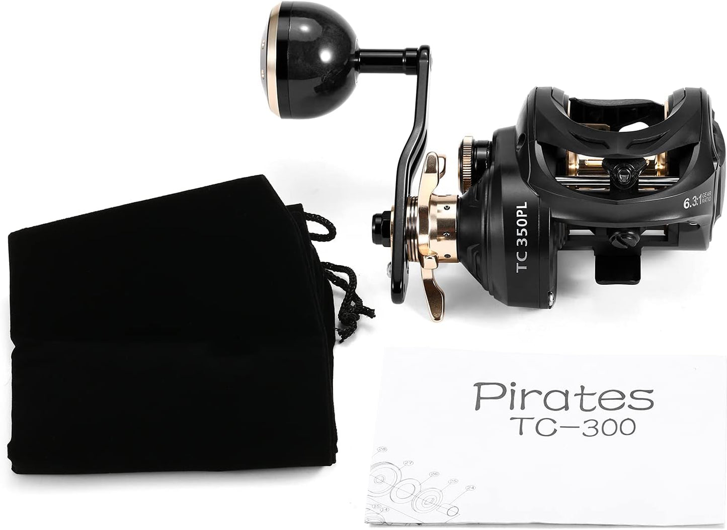 Carbon Fiber Baitcasting Reel 9+1BB Fishing Reel High Speed 6.3:1 Gear Ratio Magnetic Brake System Right Hand Baitcaster Reel