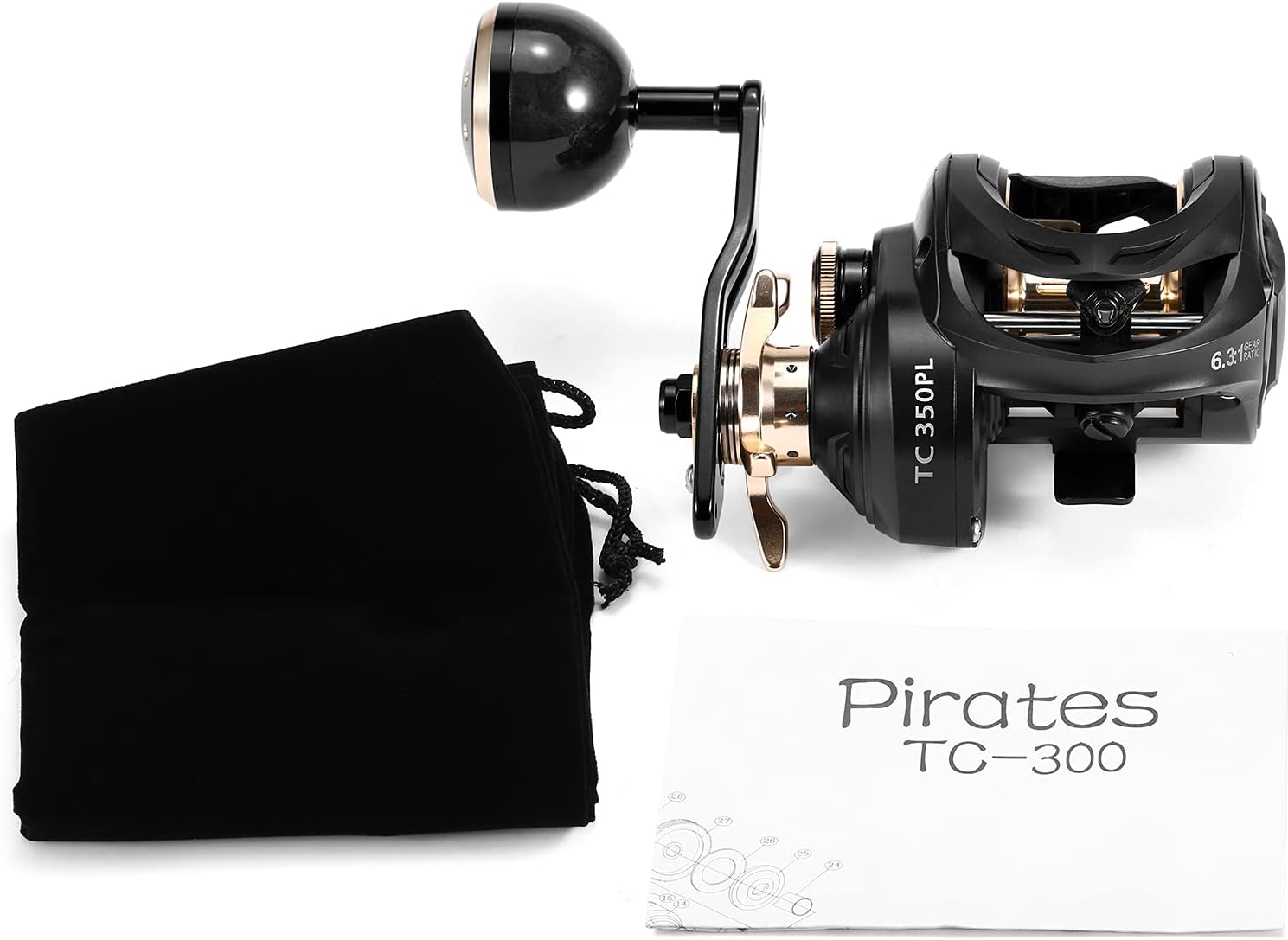 Carbon Fiber Baitcasting Reel 9+1BB Fishing Reel High Speed 6.3:1 Gear Ratio Magnetic Brake System Right Hand Baitcaster Reel