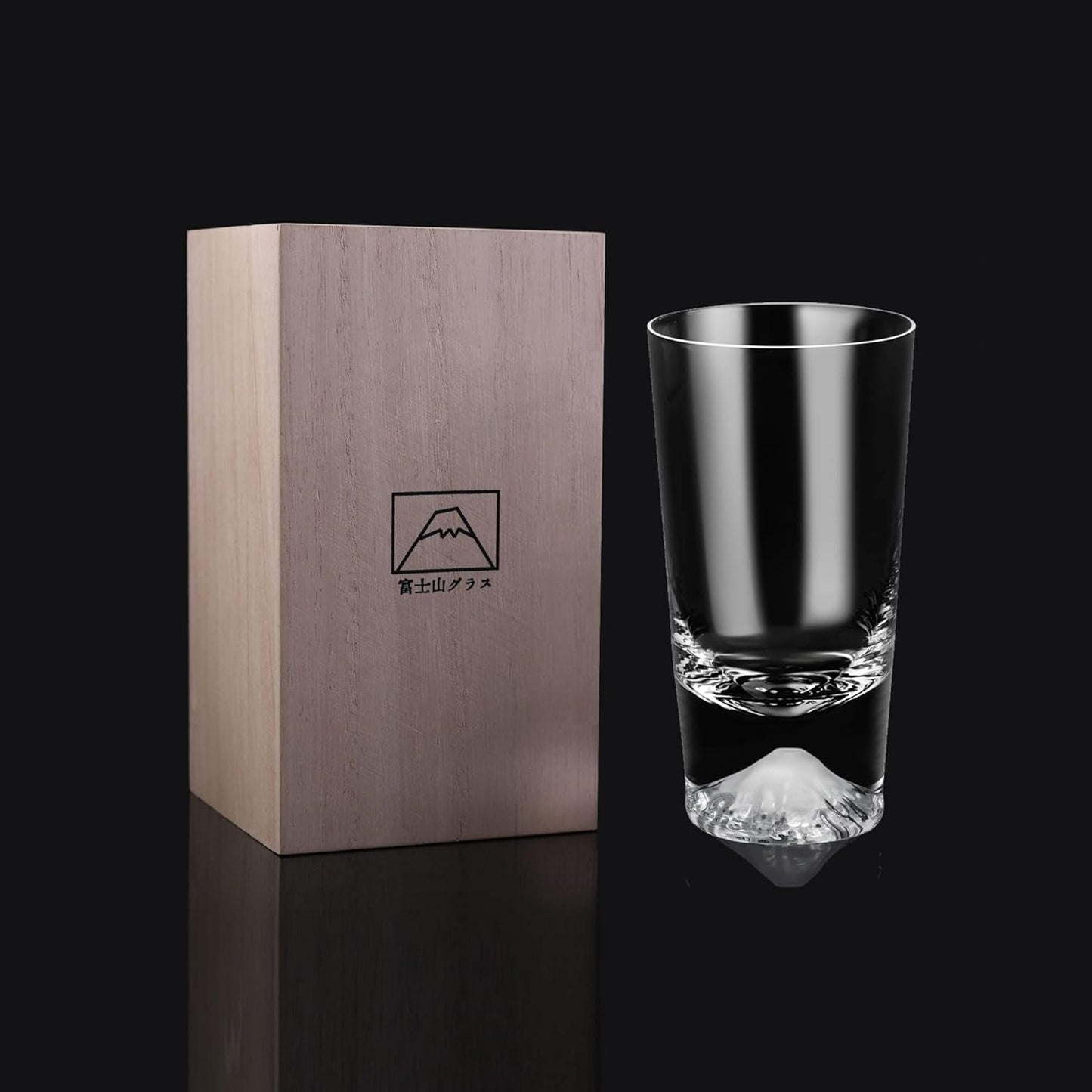 Fuji Tumbler, 8.5 fl oz (240 cc), Easy to Hold, Luxurious, Artisan Handmade, Paulownia Box, Rock Glass, Beer, Highball, Stylish, Celebration, Wedding Gift, Sixtieth Birthday Gift, Popular (Set of 1)