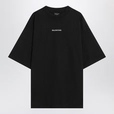 Balenciaga バレンシアガブラックストレッチコットンTシャツ - Image 5