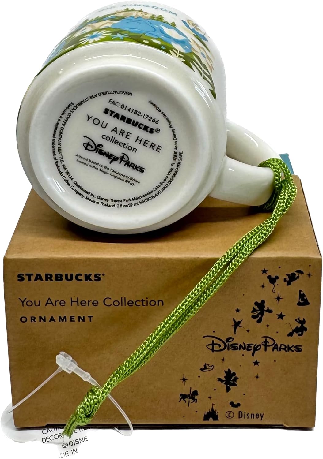Disney Parks Magic Kingdom You Are Here Starbucks Taza Demitasse Adorno de 2 onzas