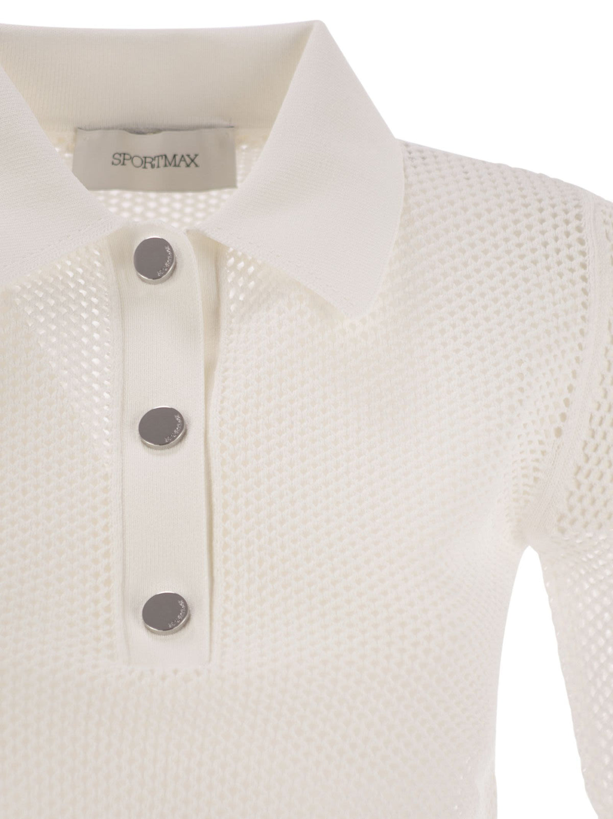 Sportmax SportMax Casta Mesh Knit Polo Shirt - Image 5