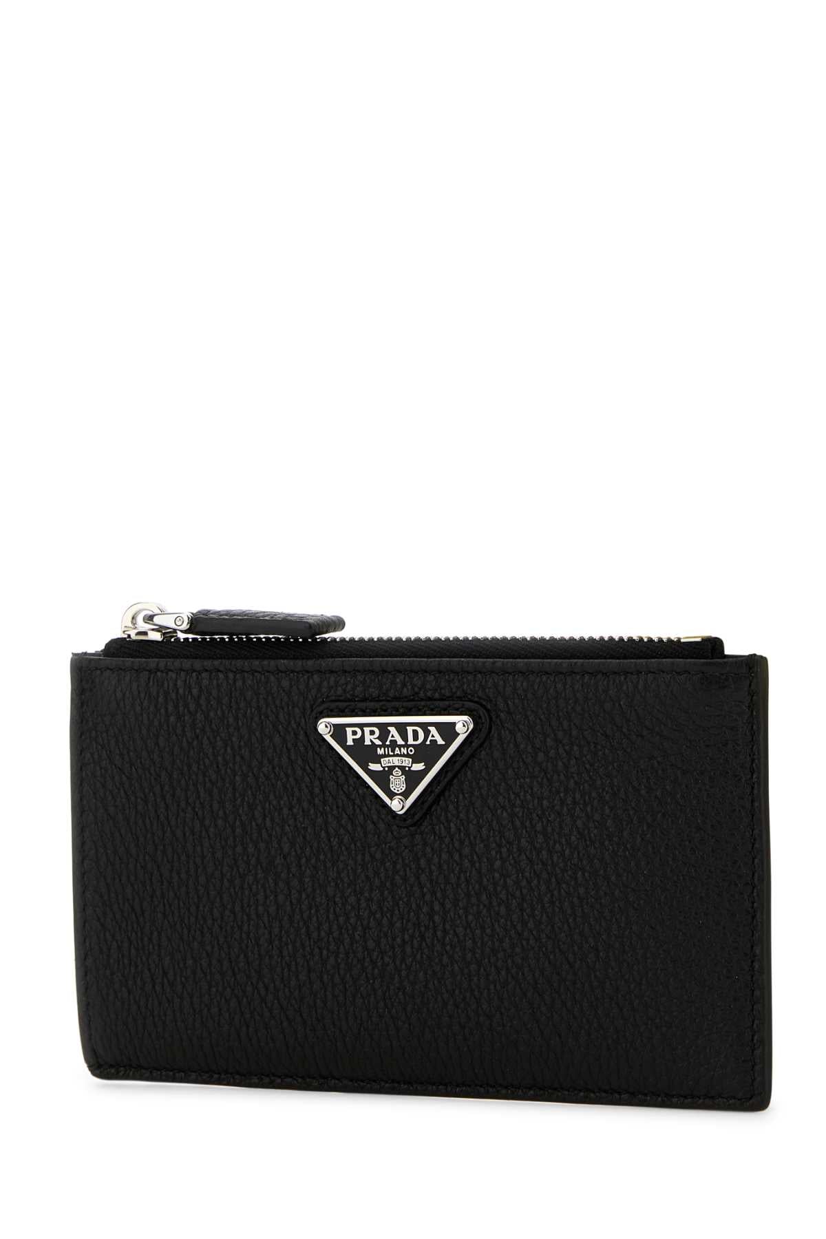 Prada プラダ ブラック レザー カード ホルダー - Image 5