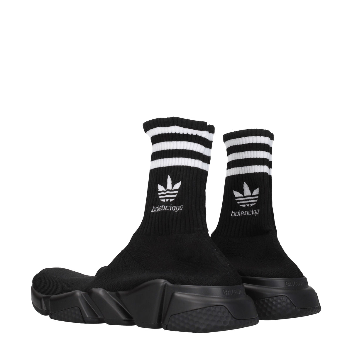 Balenciaga バレンシアガスニーカーアディダススピードマンファブリックブラック/ホワイト - Image 5