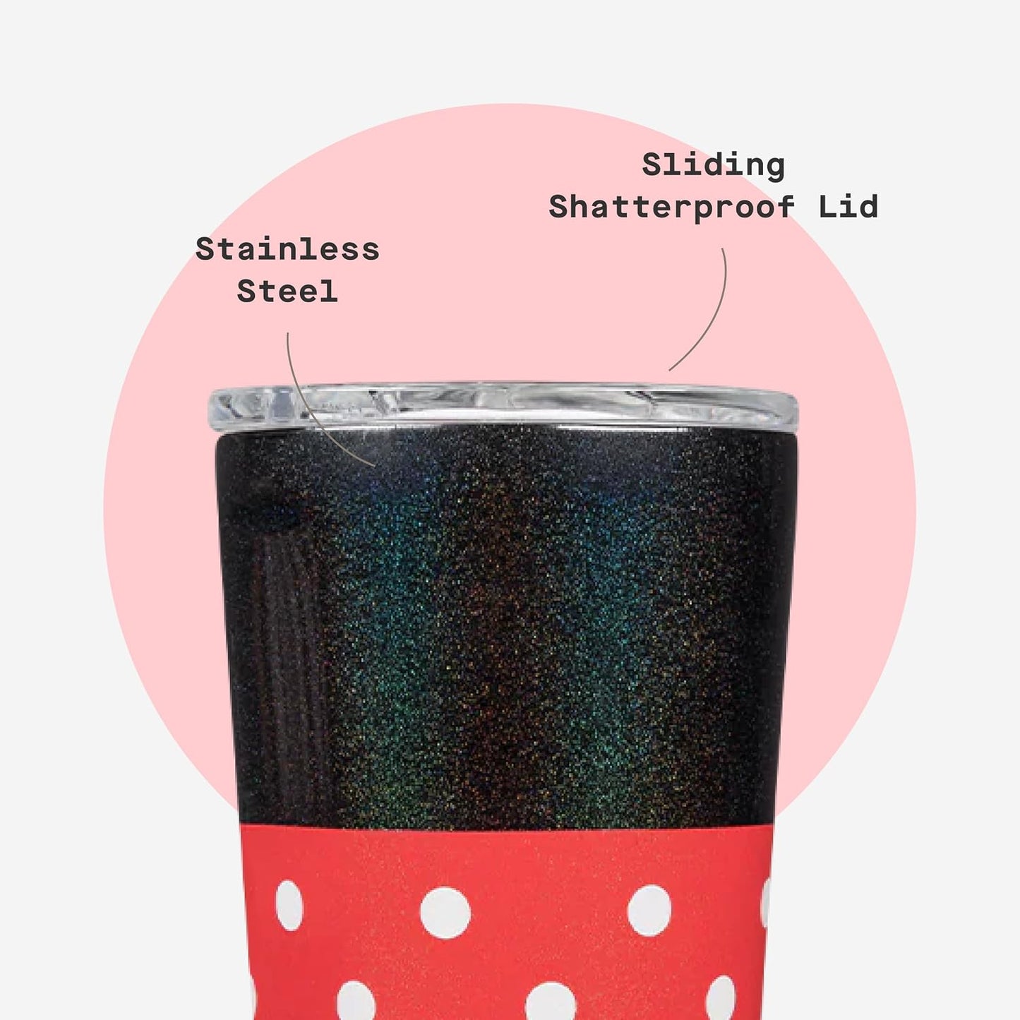 Corkcicle Vaso de Disney – Acero inoxidable con triple aislamiento – Mantiene las bebidas frías 9 horas – Tapa a prueba de derrames y reutilizable – Regalo de vasos de verano – Mantiene las bebidas