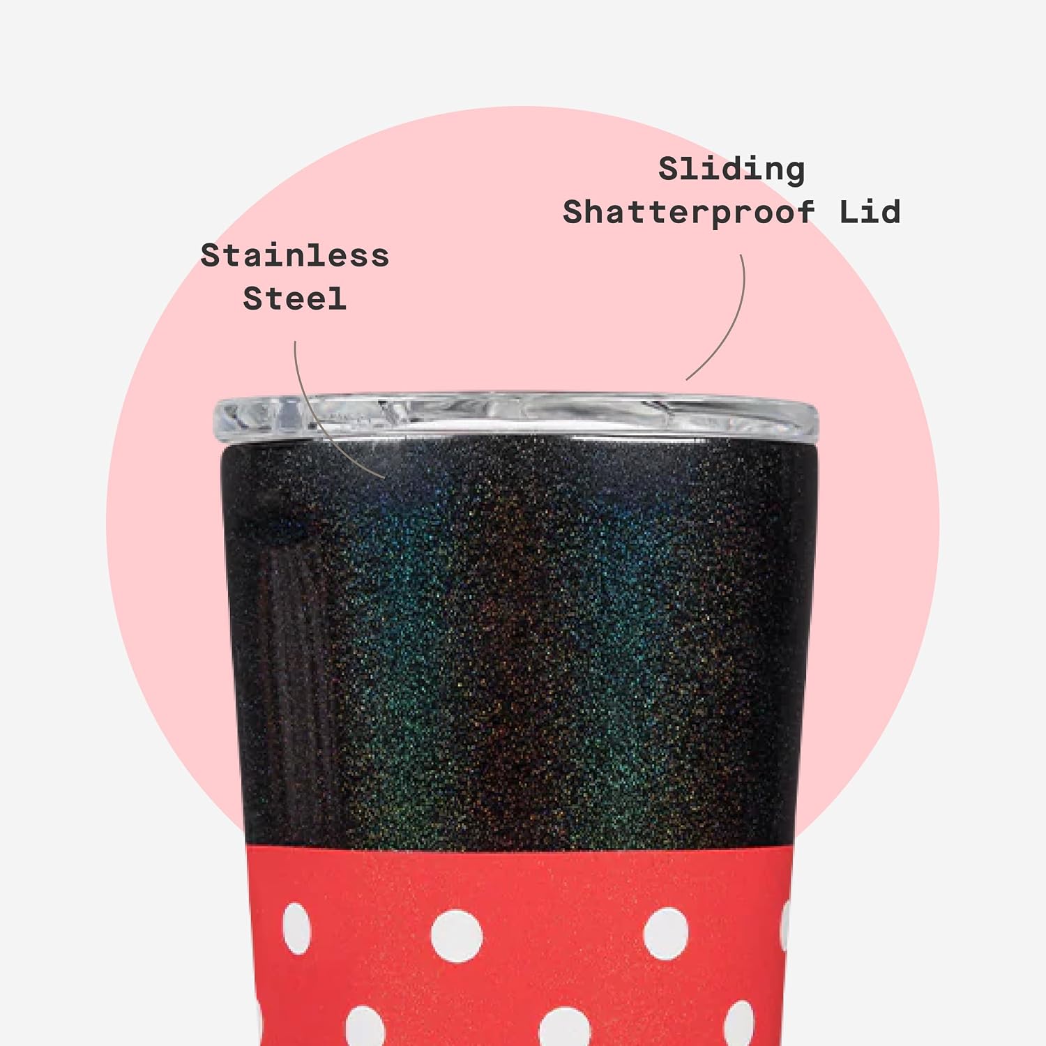 Corkcicle Vaso de Disney – Acero inoxidable con triple aislamiento – Mantiene las bebidas frías 9 horas – Tapa a prueba de derrames y reutilizable – Regalo de vasos de verano – Mantiene las bebidas