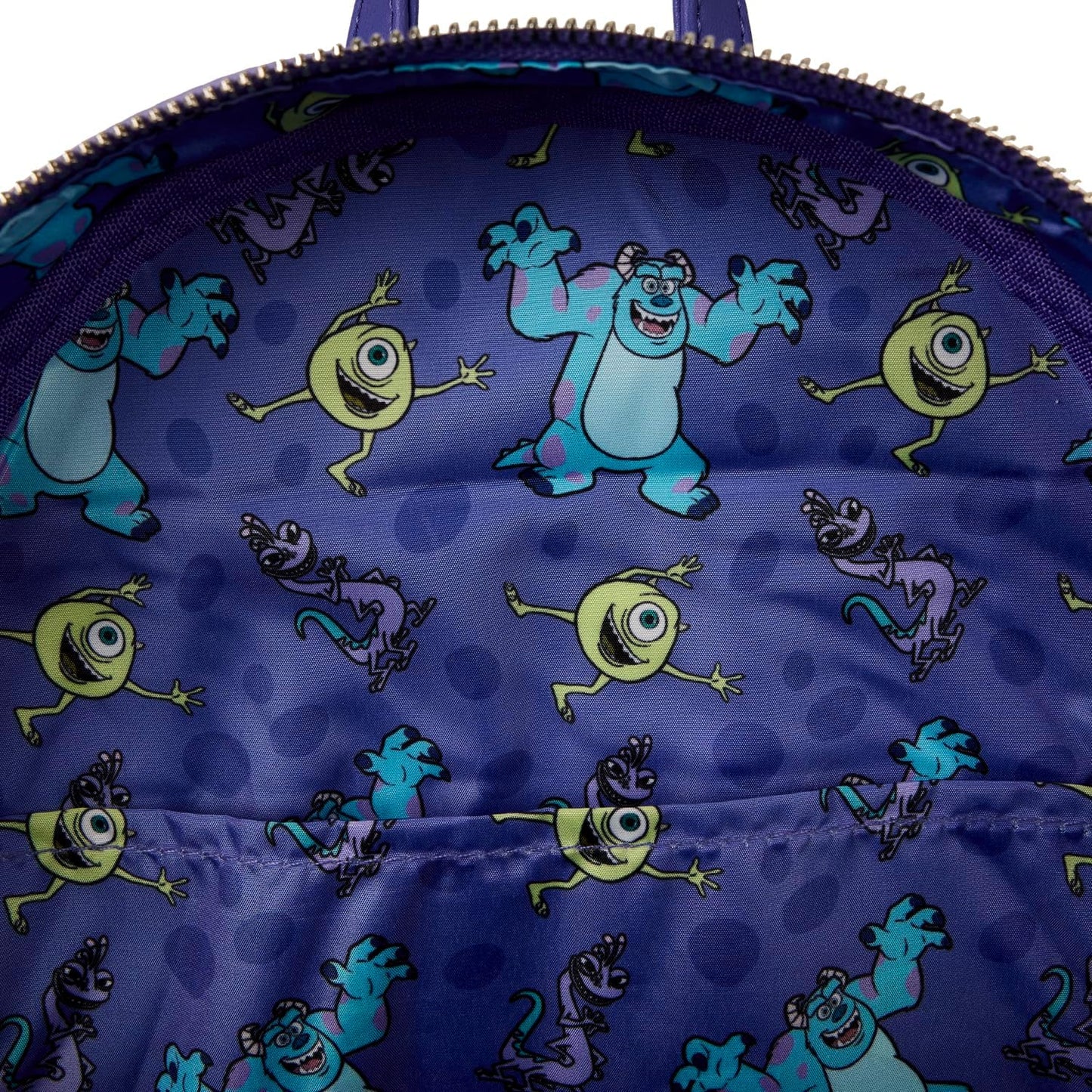 Loungefly Pixar Monsters Inc. Mike Sulley and Randall - Mini mochila de triple bolsillo