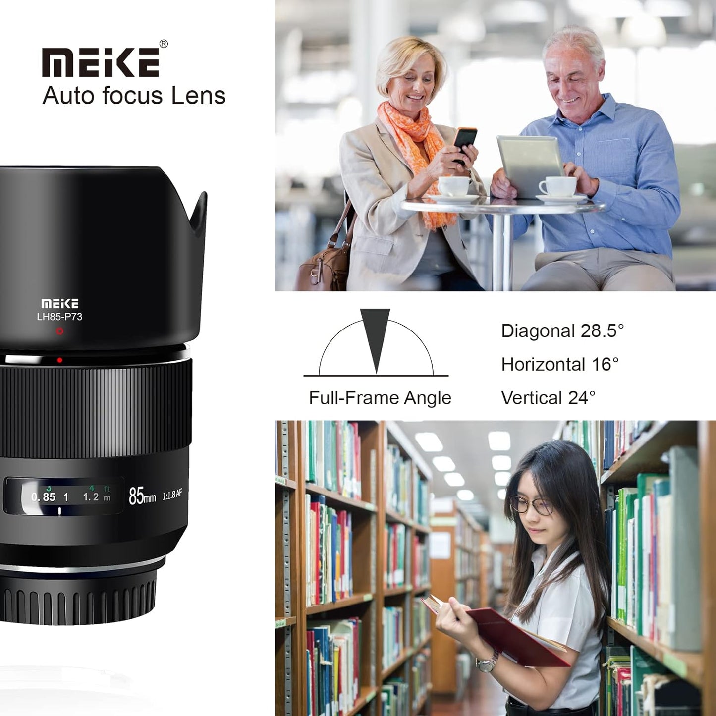 MEKE 85mm F1.8 Autofocus Full Frame Large Aperture Lens for Canon EOS EF Mount DSLR Camera