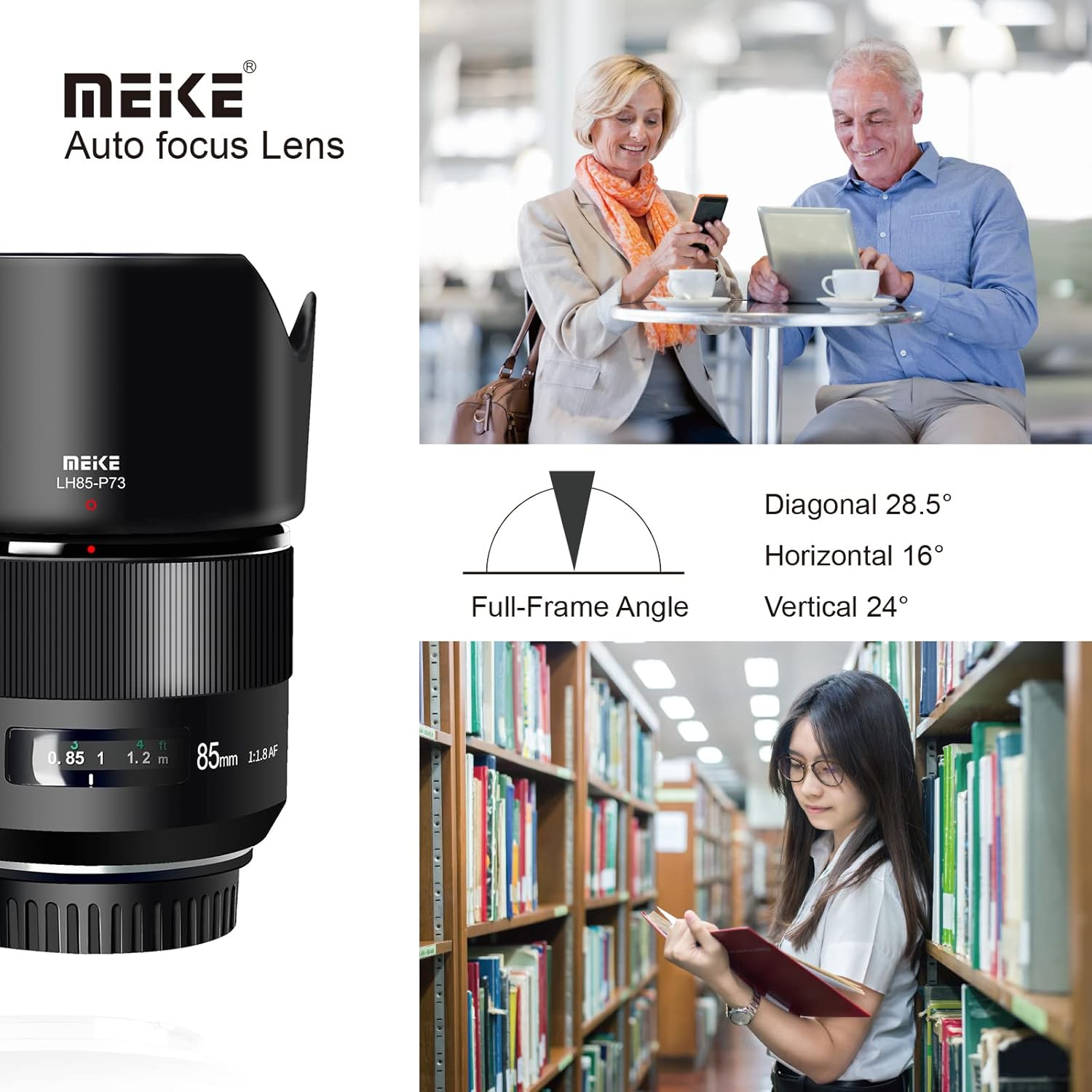 MEKE 85mm F1.8 Autofocus Full Frame Large Aperture Lens for Canon EOS EF Mount DSLR Camera