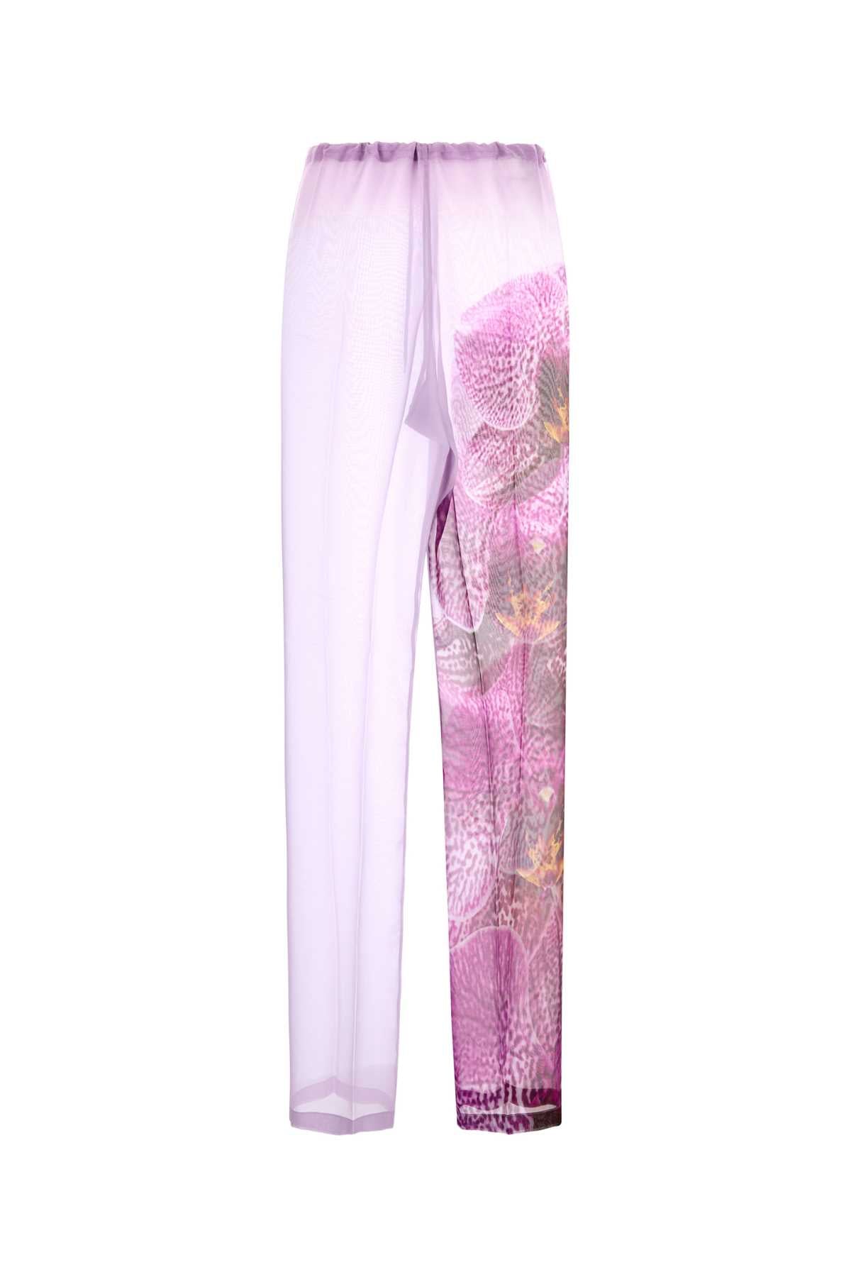 Monot Dries Van Noten Lilac Crepe Pachas Pant - Image 5
