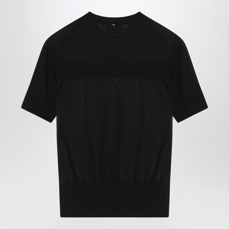 Sportmax ビスコースとウールのSportMaxブラックTシャツ - Image 5