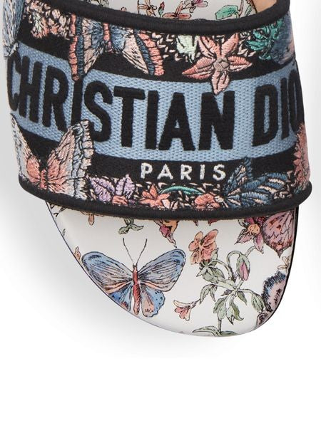 DIOR Dway slides embroidered cotton and Toile de Jouy Papillon motif - Image 5