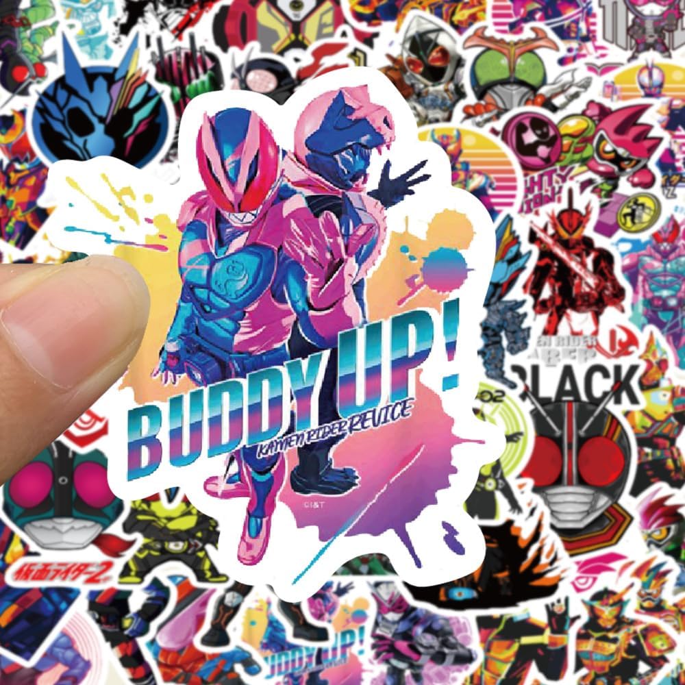 Kamen Rider Stickers Set of 100 Kamen Rider Stickers Cartoon Character Stickers Cute Stylish Notebook Sticker Moe Goods Surrounding Picture Pasting Props Gift DIY Decoration Letter Mobile Notebook