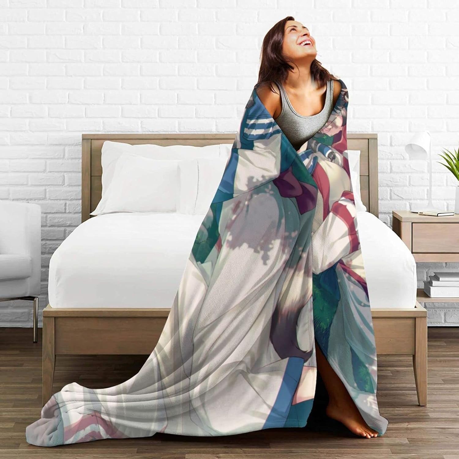 Moe Anime Blanket, Single Blanket, Microfiber, Warm Blanket, Washable, Uttawarerimono Ellu Arlu, Animal Ears, Comforter, Bedding, Cute, Fluffy, Nap Comforter, Large, Anime Goods, Autumn, Winter, Cold