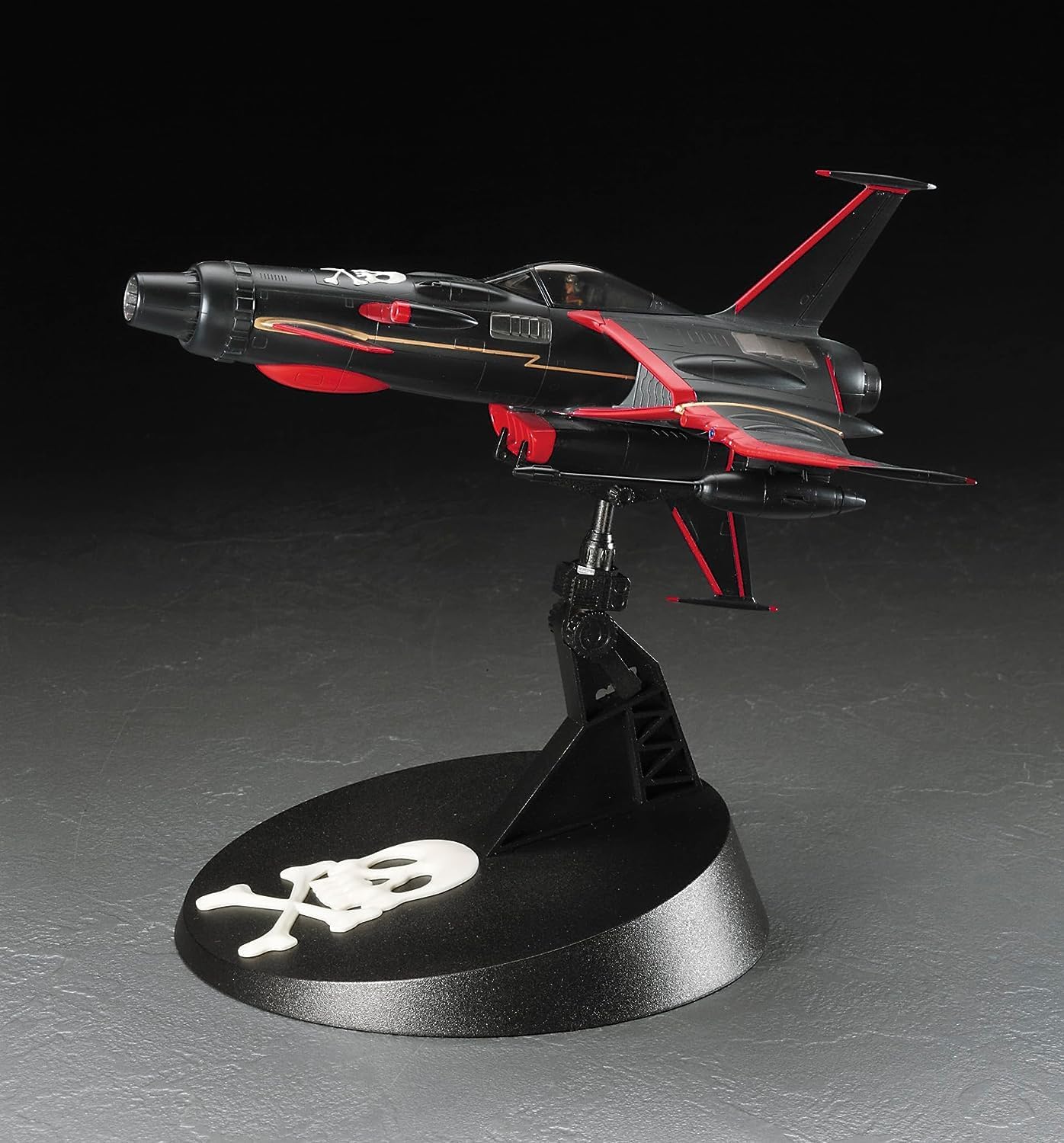 Hasegawa 64807 Creator Works Series Space Pirate Captain Harlock Space Wolf SW-190 Harlock Custom w/Acrylic Stand, 1/72 Scale Plastic Model