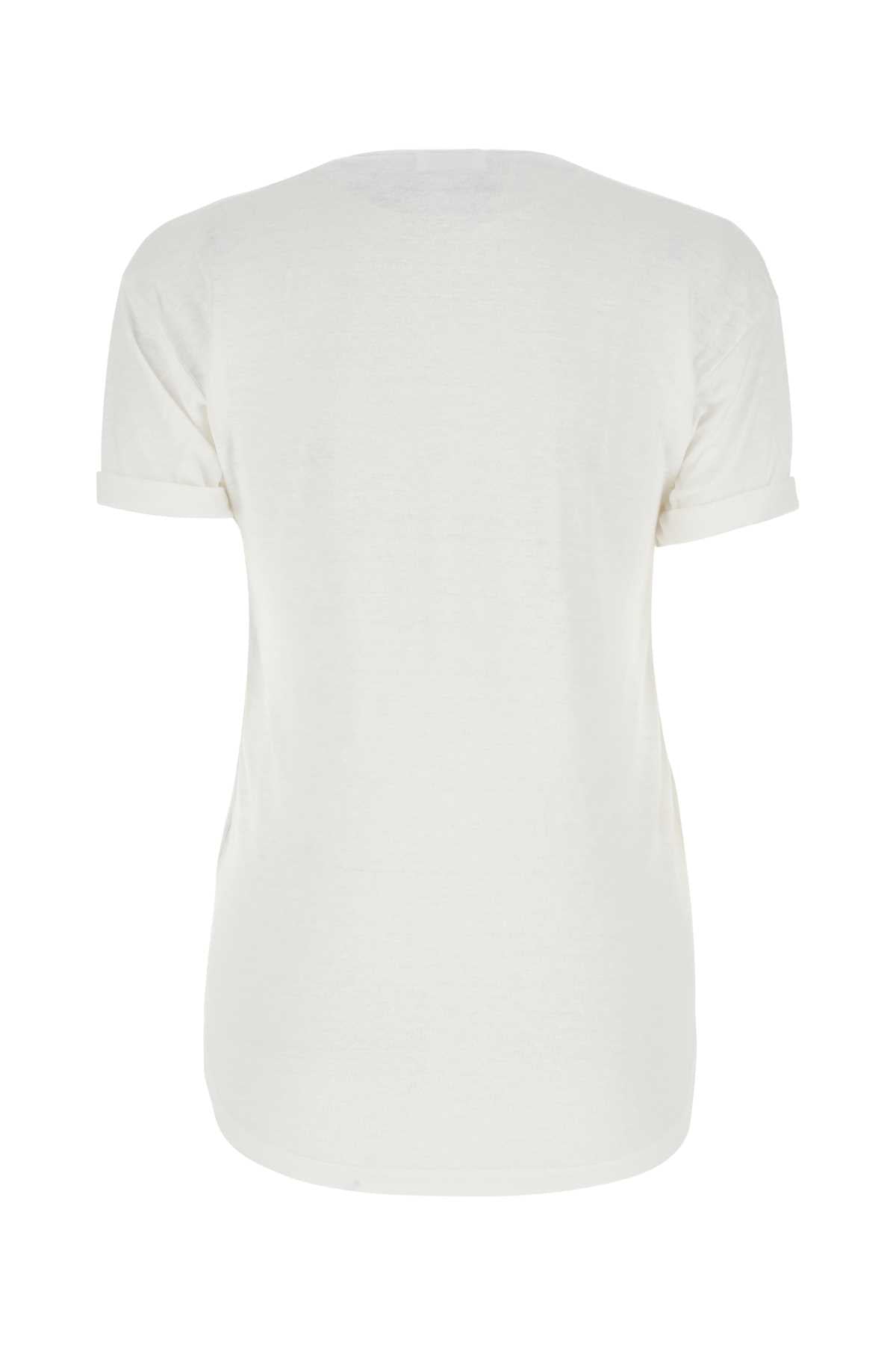 Marant イザベル・マラン・エトワイル・ホワイト・リネン・コルディ・Tシャツ - Image 5