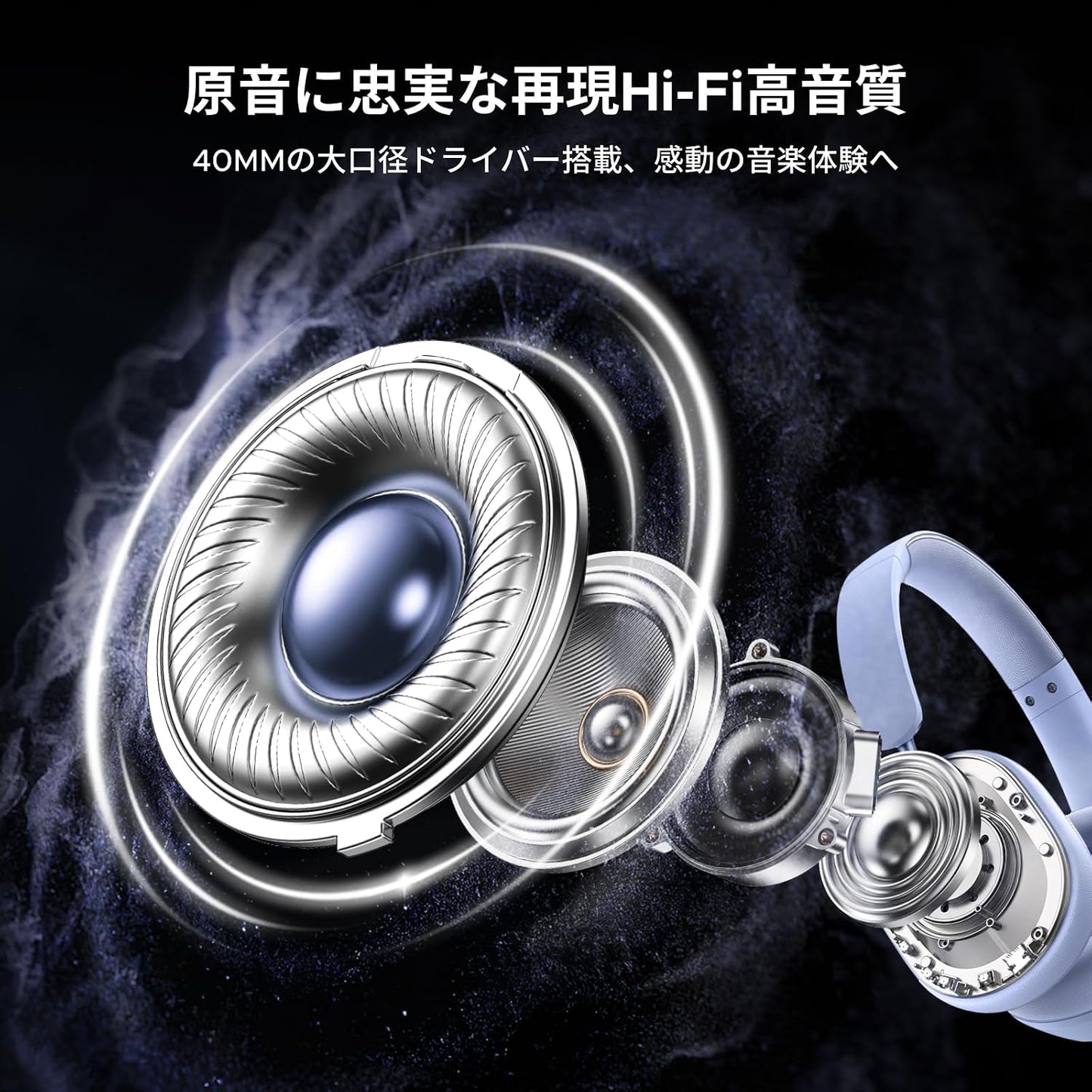 UGREEN Bluetooth Wireless Headphones, Ultra Noise Cancelling, LDAC High Resolution Sound Quality, Bluetooth 5.4, Wired/Wireless, Up to 75 Hours of Music Playback, Multi-Point Compatible, External