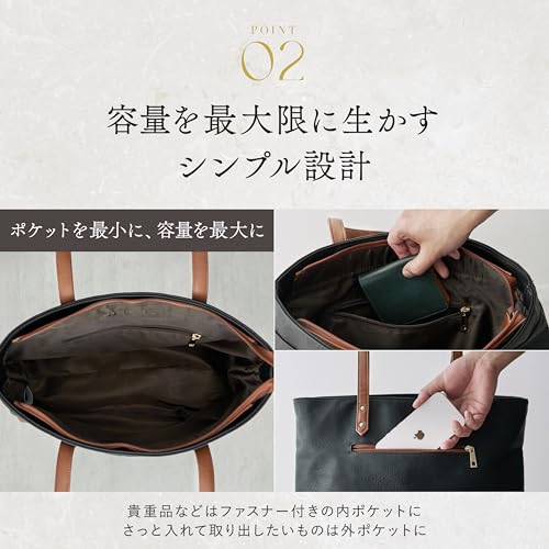 GLEVIO Men's A4 Business Bag, Tote Bag, Made by Leading Bagsmen, Black