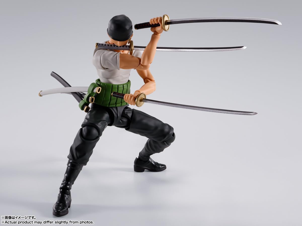 BANDAI SPIRITS S.H. Figuarts One Piece Roronoa Zoro - Dawn of Adventures, Approx. 5.9 inches (150 mm), PVC & ABS, Pre-painted Action Figure
