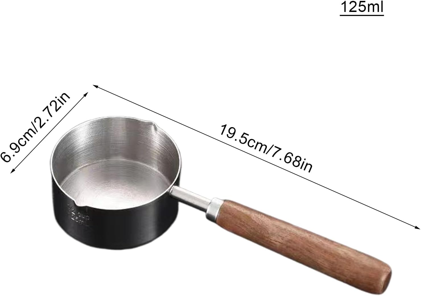 YNPQTDS 7.7 x 2.7 inches (19.5 x 6.9 cm), Snow Flat Pot, One-Handed, Stainless Steel, Living Alone, Single Pot, Foaming Surface, Ramen, Udon, Fried Eggs, Suitable for Stove/Induction Cooker, Kitchen