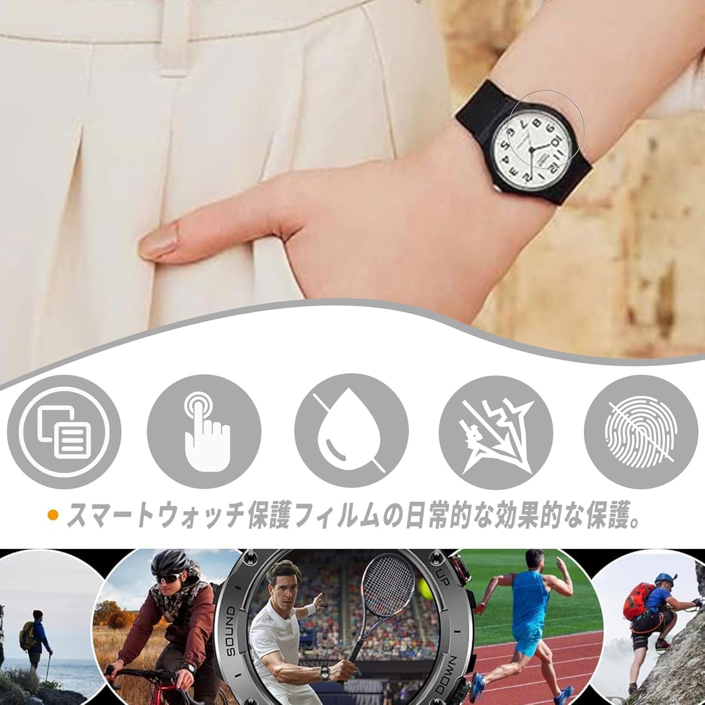 Compatible Wristwatches Casio Collection MW-240-1BJH Men's Black Protective Film Thin Anti-Fingerprint High Transparency Anti-Scratch Scratch Film LCD Protective Film [Pack of 3]