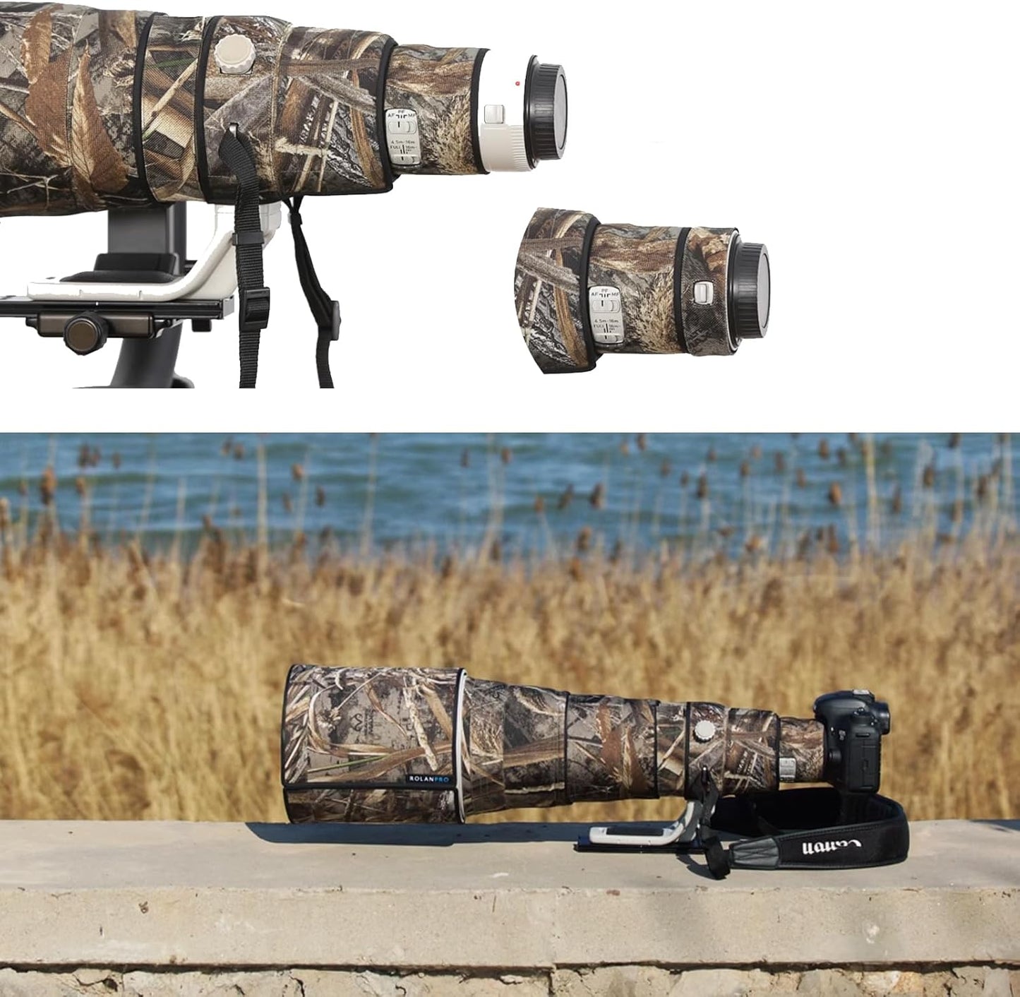 Rolanpro Lens Cover, Camouflage Coat for Canon EF 600mm F4L IS II USM Telephoto Lenses, Triple Layer Protection, green jungle camo, Modern
