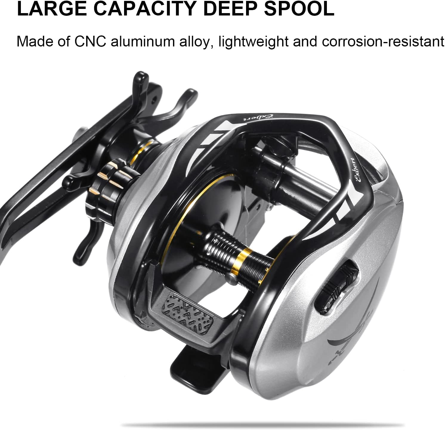 Baitcasting Reel 16KG Drag Power 6+1 BB 6.3:1 Single Handle Fishing Reel with Magnetic Brake System