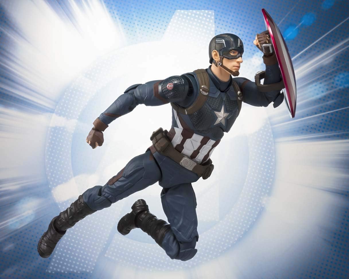 S.H. Figuarts Avengers Captain America (Avengers: Endgame), Approx. 5.9 inches (150 mm), PVC & ABS Pre-Painted Action Figure
