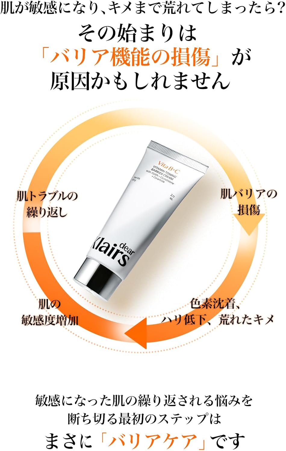 PDRN Vitamin C Glutathione Moisturizing Cream, Klairs, PDRN Vital Barrier Cream, 2.1 oz (60 g), Skin Tone, Barrier, Resilient, Texture, Day Cream, Night Cream, Vitamin B5, Vitamin E, Deer, Dry Skin